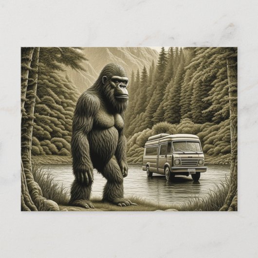 Bigfoot en RV Camper Gezegde Hallo Briefkaart (Voorkant)