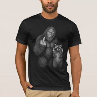 Bigfoot en Wasbeer Middenvinger T-shirt