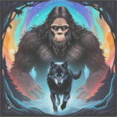 Bigfoot en Wolf Portal Sticker (Voorkant)