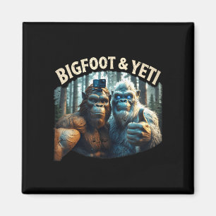 Bigfoot en yeti selfie cryptid squatch jager magneet