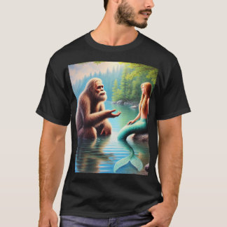 Bigfoot en zeemeermin - vrienden voor altijd t-shirt