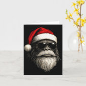 Bigfoot Face Sungles Santa Christmas Funny Xmas Sa Kaart (Gele Bloem)