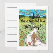 Bigfoot feestkaart kaart (Voorkant / Achterkant)