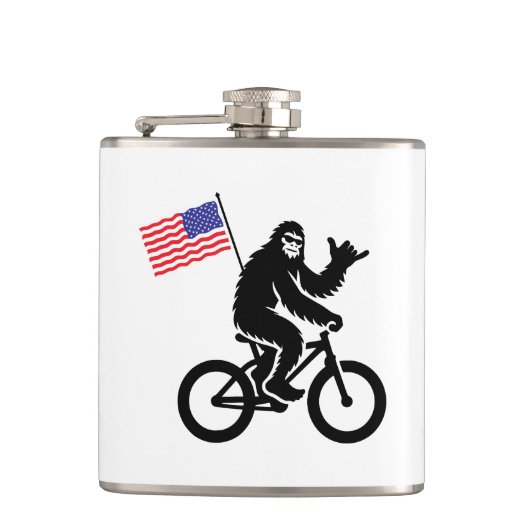 Bigfoot Fietsen Amerikaanse vlag Heupfles (Voorkant)