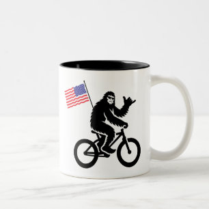 Bigfoot Fietsen Amerikaanse vlag Tweekleurige Koffiemok