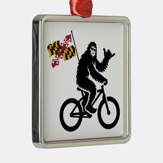 Bigfoot Fietsen Maryland Vlag Metalen Ornament (Rechts)