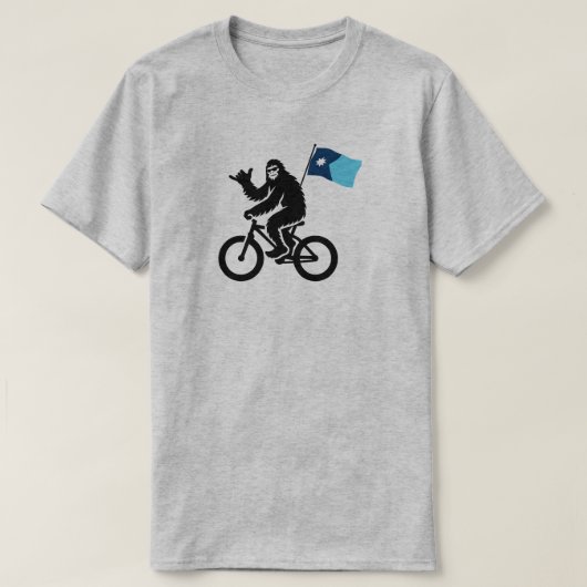 Bigfoot Fietsen Minnesota Vlag T-shirt (Design voorkant)