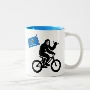 Bigfoot Fietsen Oklahoma Vlag Tweekleurige Koffiemok