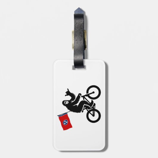 Bigfoot Fietsen Tennessee Vlag Bagagelabel (Achterkant verticaal)