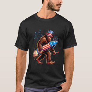 Bigfoot Fireworks 4 juli Mannen Sasquatch Americ T-shirt
