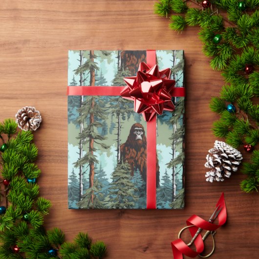 Bigfoot Forest Stare Down Scary Cadeaupapier (Feestdagen Geschenken)