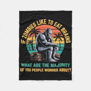 Bigfoot Funny Sasquatch Zombies Horror Lover Fleece Deken