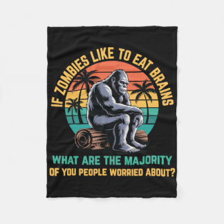 Bigfoot Funny Sasquatch Zombies Horror Lover Fleece Deken
