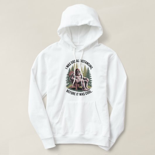 Bigfoot Funny Social Distancing Joke Hoodie (Design voorkant)