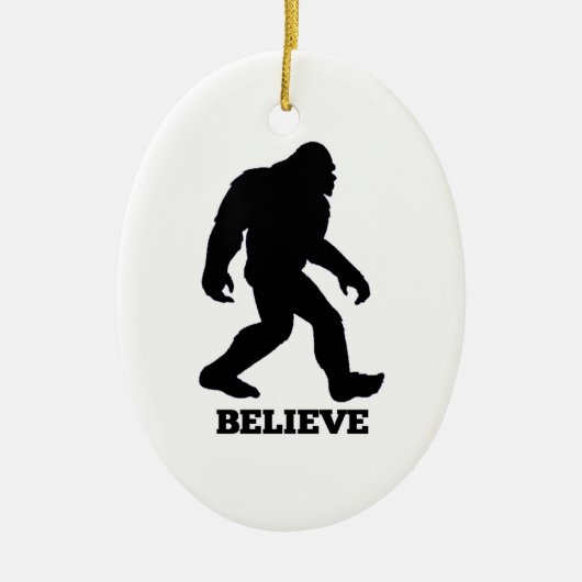 Bigfoot GELEVE Sasquatch Keramisch Ornament (Voorkant)