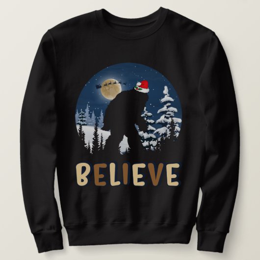 Bigfoot gelooft in kerstfeest grappige sasquatch-k trui (Design voorkant)