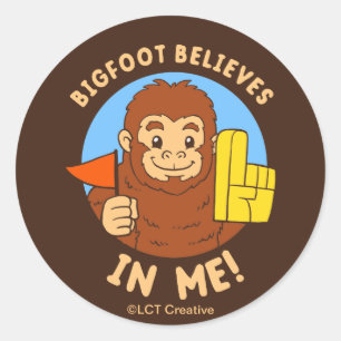 Bigfoot gelooft in mij ronde sticker