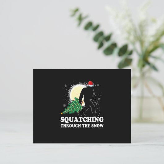 Bigfoot gelooft u in kerstfeestviering briefkaart (Staand voorkant)