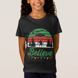 Bigfoot gelooft u uFO Aliens Santa Claus Reindeer  T-shirt