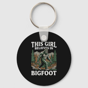 Bigfoot gelovige meisje sasquatch bos cryptid voor sleutelhanger