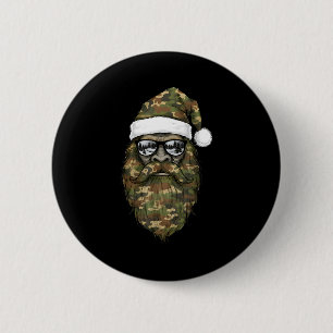 Bigfoot Gezicht Zonnebril Kerstman Kerst Camo Xmas Ronde Button 5,7 Cm