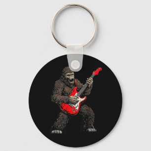 Bigfoot Gitaar spelend Rock Muziek Band Sasquatch Sleutelhanger