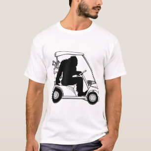 Bigfoot Golf Sasquatch Driving Golf Cart Kleding T-shirt