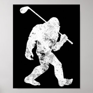 Bigfoot Golfer  Sasquatch Funny Mannen Wo Poster
