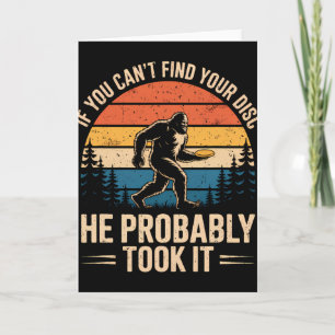 Bigfoot Grappige Disc Golf Sasquatch Frisbee Manne Kaart