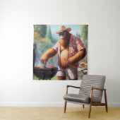 Bigfoot Grilling Burgers Wandkleed (In situ)