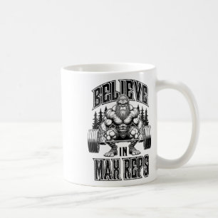 Bigfoot Gym Geloof In Max Reps Deadlift Bodybuild Koffiemok