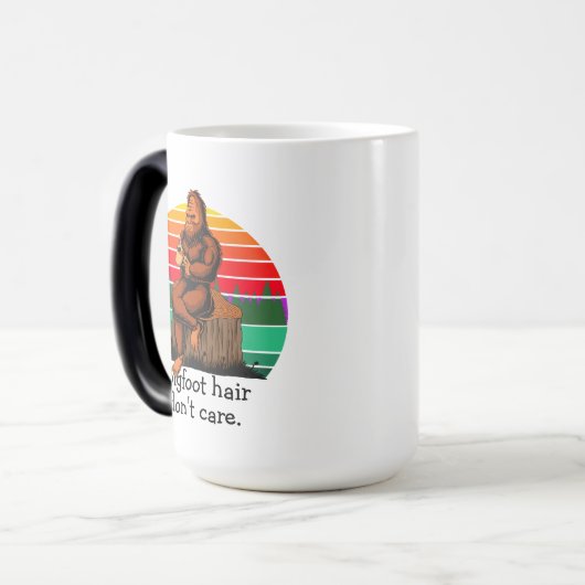 Bigfoot Hair geeft geen Sasquatch Funny 15oz Magische Mok (Voorkant links)