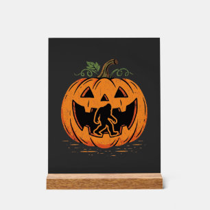 Bigfoot Halloween Pompoen Silhouet Ontwerp_1 Acryl Bord
