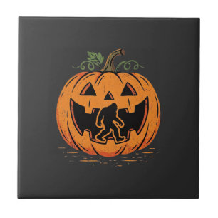 Bigfoot Halloween Pompoen Silhouet Ontwerp_1 Tegeltje