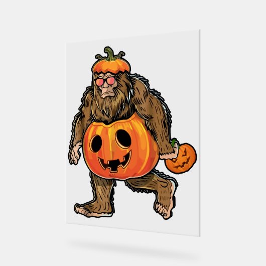 Bigfoot Halloween Pumpkin halloween Acryl Bord (Hoek)