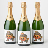 Bigfoot Halloween Pumpkin halloween Sparkling Wijnetiket (Flessen)