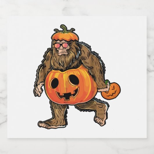 Bigfoot Halloween Pumpkin halloween Sparkling Wijnetiket (Enkel label)