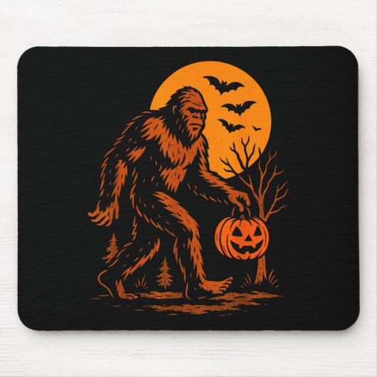Bigfoot Halloween Sasquatch Jack O Lantern  Muismat (Voorkant)