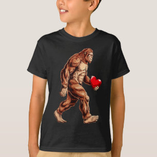 Bigfoot Hart Funny Valentijnsdag Boys Kinder Sasqu T-shirt