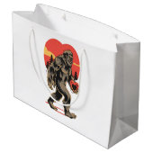 Bigfoot hart Valentijnsdag Groot Cadeauzakje (Achterkant Gekanteld)