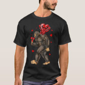 Bigfoot Heart Funny Sasquatch Valentijnsdag T-shirt (Voorkant)