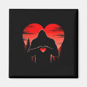 Bigfoot Heart Valentijnsdag Boys Girls Kinder Love Magneet