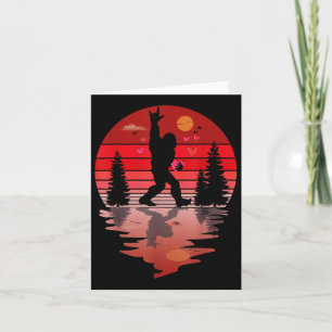 Bigfoot Heart Valentijnsdag Funny Love Sasquatch Kaart