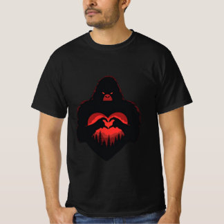 Bigfoot Heart Valentijnsdag Unisex T-shirt, Liefde T-shirt