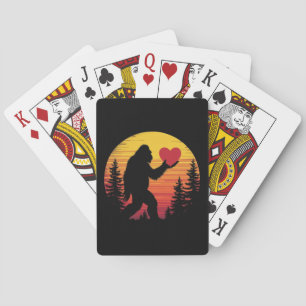 Bigfoot Heart Valentijnse liefde Sasquatch Sunset Pokerkaarten