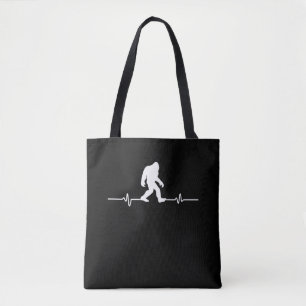Bigfoot Heartbeat Humor Funny Sasquatch Fan Draagtas