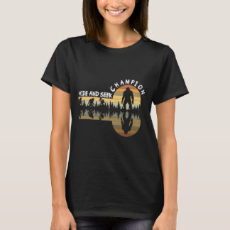 Bigfoot Hide and Seek Kampioen Retro Grappig Graph T-shirt