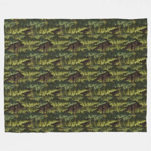 Bigfoot Hiding In A Pine Tree Forest Fleece Deken (Voorkant (Horizontaal))