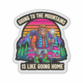 Bigfoot Hiking-Going To The Mountains Sticker (Voorkant)