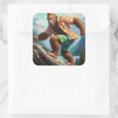 Bigfoot Hiking Vierkante Sticker (Tas)